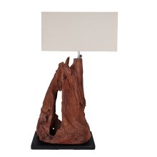 Lampe Teakholz "wooden" mit Lampenschirm eckig