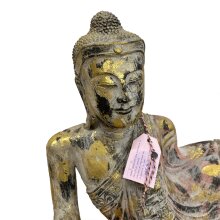 Reclining Buddha Sculpture, Rose/Gold/White