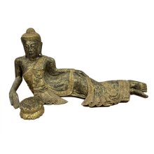 Buddha Figur liegend schwarz/gold