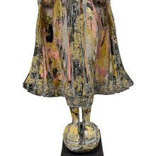 Standing Buddha sculpture, rose/gold/white