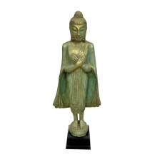 Buddha Figur stehend mit Kleid 115 cm grün