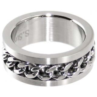 Edelstahlring, 8 mm breit, U: 68 mm