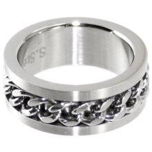 Edelstahlring, 8 mm breit, U: 71 mm