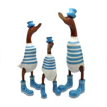 Enten Familie blau/weiß