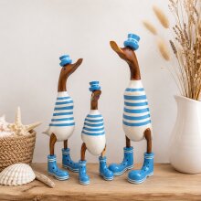 Enten Familie blau/weiß