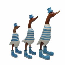 Enten Familie blau/weiß