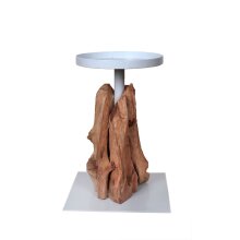 Deko-Ständer Teakholz mit Glas ca 55 cm hoch