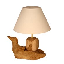 Lampe auf Wurzel mit Lampenschirm leinen natur Ø 30