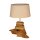 Lampe "3 Steine"mit Schirm leinen hell, oval