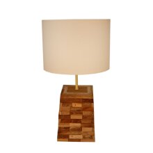 Lampe "Holzstapel" mit Schirm in Zylinderform