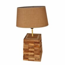 Lampe "Holzstapel" mit Schirm oval