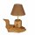Lampe auf Wurzel mit Lampenschirm in Dachform