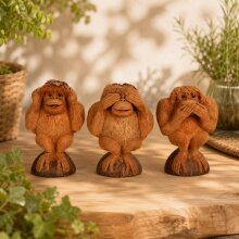 3er Set Tierfiguren „Die drei Affen“ aus...