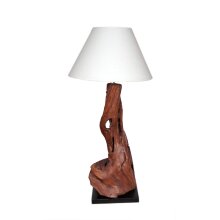Lampe Teakholz mit Schirm in Dachform