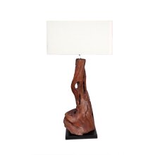 Lampe Teakholz mit Schirm in eckiger Form
