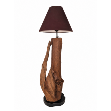 Lampe Teakholz mit Lampenschirm Ø34 braun