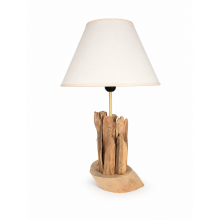 Lampe "Treibholzstamm" mit Lampenschirm creme...