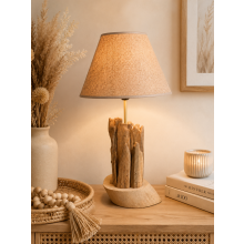 Lampe "Treibholzstamm" mit Lampenschirm in...
