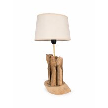 Lampe "Treibholzstamm" mit Lampenschirm oval