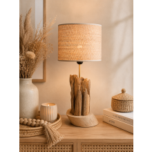 Lampe "Treibholzstamm" mit Lampenschirm in...