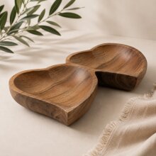 "Double Love" Teak Bowl