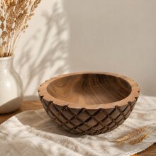 Schale Teakholz "Ananas" 18 cm