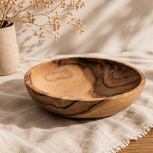 "Cembung" Teak Wood Bowl, 20 cm