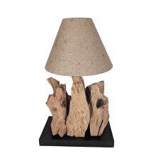Lampe "Teak" mit Lampenschirm Natur Ø 30 cm
