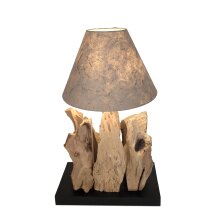 Lampe "Teak" mit Lampenschirm Natur Ø 30 cm