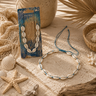 Turquoise necklace with shells