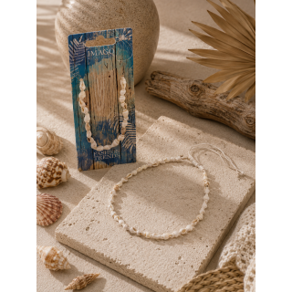 Muschel-Halskette im Boho-Style weiß