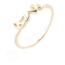 Ring "Love", Silber, goldfarben, U 55 mm
