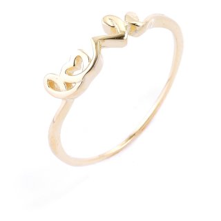 Ring "Love", Silber, goldfarben, U 60 mm