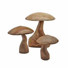 Dekorative Pilz-Skulpturen aus massivem Teakholz –...