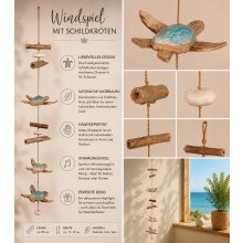 Windspiel 3 Schildkröten blau
