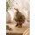 Decorative wooden duck with fluffy faux fur