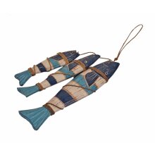 3er Set Fische blau/weiß ca 50 cm