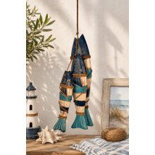 3er Set Fische blau/weiß ca 50 cm