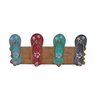 Flip-Flop Wandgarderobe aus Holz – Maritimes Design mit 4 Haken