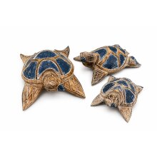 Maritime Deko-Schildkröten aus Holz – 3er-Set...
