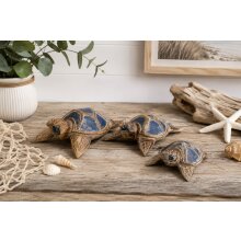 Maritime Deko-Schildkröten aus Holz – 3er-Set...