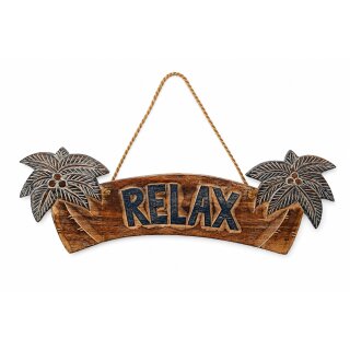 Maritimes Holzschild „RELAX“ mit Palmen