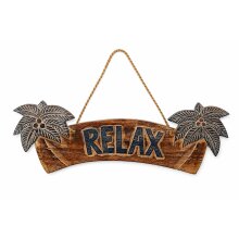 Maritimes Holzschild „RELAX“ mit Palmen