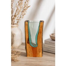 Glass vase in wood "Cliff-40"