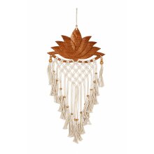 Makramee-Wandbehang mit Holz-Lotus