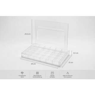 Transparente Aufbewahrungsbox mit Präsentationsdisplay