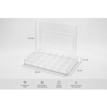 Transparente Aufbewahrungsbox mit Präsentationsdisplay
