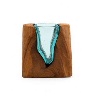 Glas-Vase im Holz "Jepit-20"