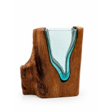 Glas-Vase im Holz "Jepit-30"