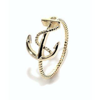 Ring "Anker", 925er Silber, U 52 mm, goldfarben